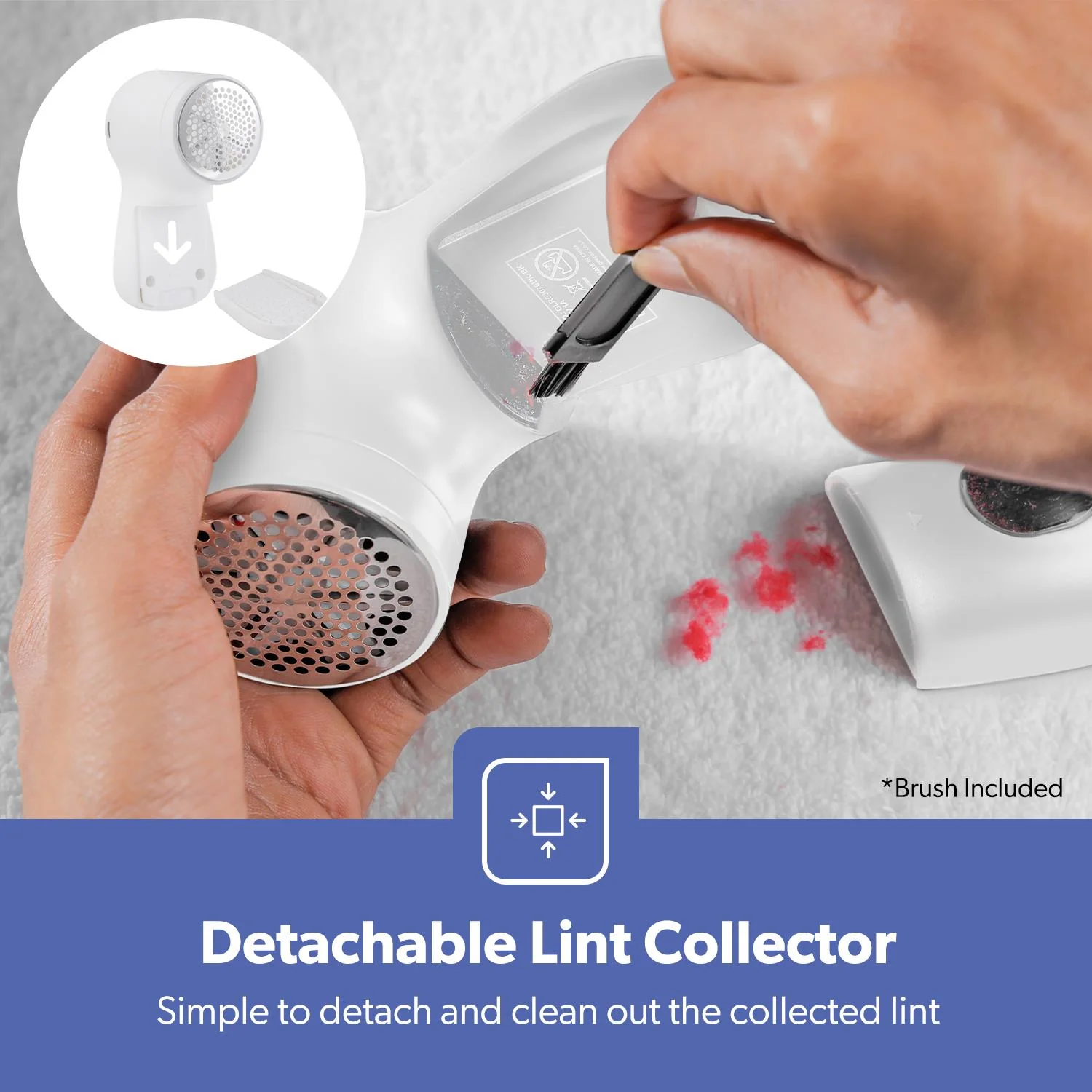 Digital White Battery Operated Fabric Shaver/Lint Remover - Image 7
