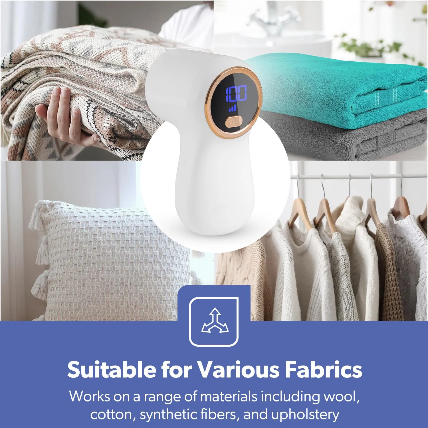 Digital White Battery Operated Fabric Shaver/Lint Remover - Image 8