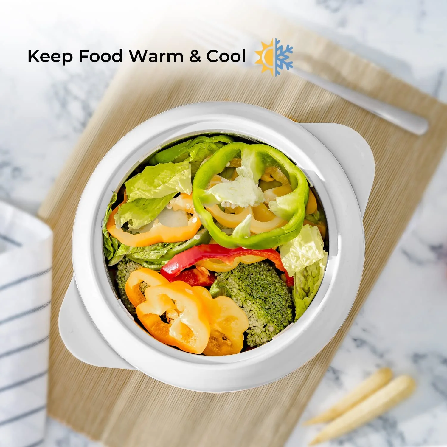 White Casserole Hot Pot Food Warmer 5L - Image 3